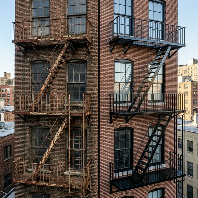 Fire Escape Rust Removal and Painting Boston